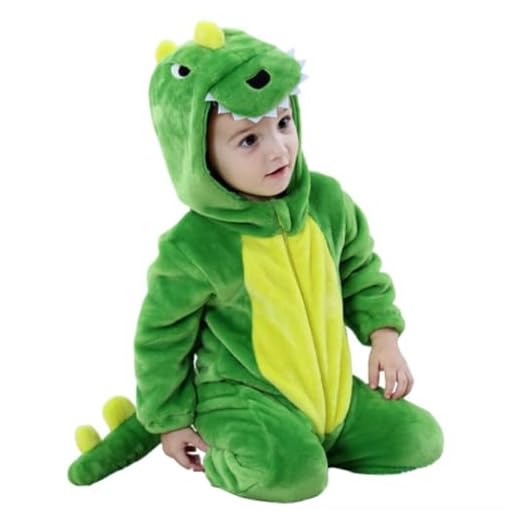 QIAONIUNIU Halloween Baby Green Dinosaur Costumes Toddler Onesie Infants Cosplay Romper 30-36 Months