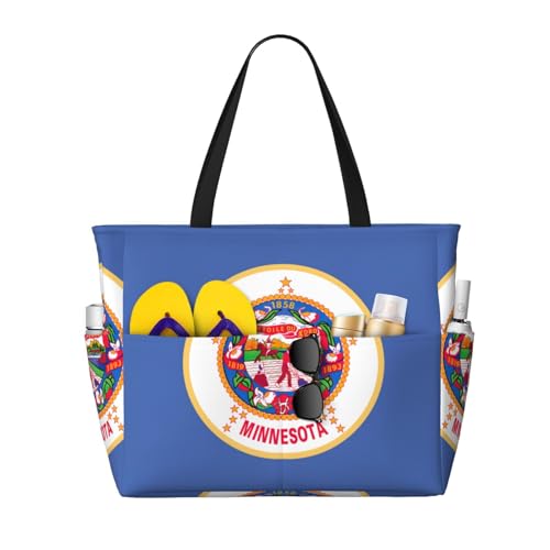 Sac fourre-tout Minnesota noir parfait pour les cours, le travail et le shopping quotidien
