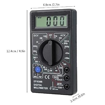 Generic DTY DT-830B Small Digital Multi Tester, Includes Japanese Instruction Manual, Current, Voltage, Resistance, Measurement Instrument, Compact Digital Tester