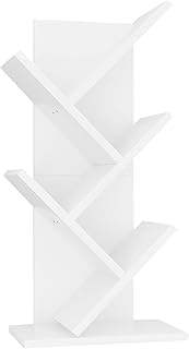 YMYNY Estantería de árbol, Librería de 4 Niveles, Librero de Escritorio, Estante de Pie para Libros, Librería Vertical p...