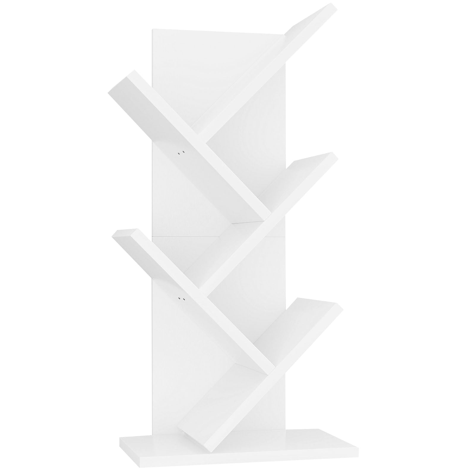 YMYNY Estantería de árbol, Librería de 4 Niveles, Librero de Escritorio, Estante de Pie para Libros, Librería Vertical para salón, Sala de Estar, Dormitorio, Oficina, ‎30 x 17 x 60CM Blanco HBC014W