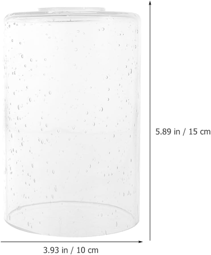 NUOBESTY 2pcs Cylinder Lamps Bubbles Glass Lampshade Covers Replacement for Pendant Light Fixtures