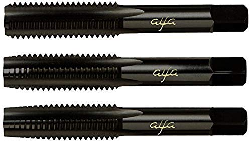 Alfa Tools HTS80034 3/8-16 Hss Black Oxide Alfa Hand Tap Set Made In USA,