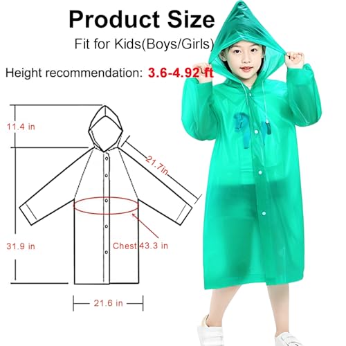 Image of Rain Ponchos Raincoats for Kids, 2 Packs Rain Coats Jacket Reusable with Hood for Boys Girls Disney Hiking Camping Outdoor