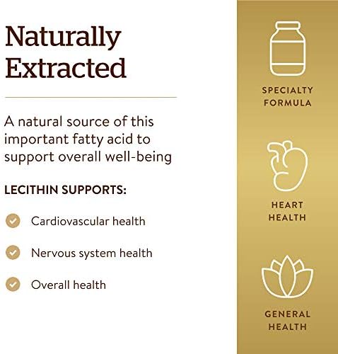 Solgar Soya Lecithin 1360 mg Softgels - Pack of 100 - Supports Cell Membrane Structure - Vegan and Gluten Free