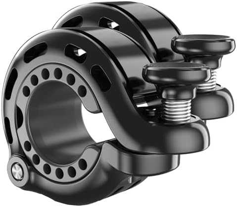 Topcrown Bike Bell, Aluminum Alloy Bicycle Bells for Adults Kids Max 110 dB, Bike Horn Fit 22.2-31.8 mm Handlebar for Mountain Road Bike Scooter Ebike (Black 2 Pack)