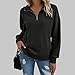 Women Sweatshirt Casual Long Sleeve Half Zip Pullover Lightweight Casual Loose Fashion Sweatshirts Black women's fashion hoodies & sweatshirts M