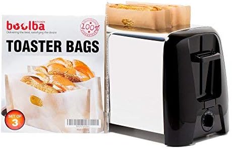 Toaster Bags (Set of 3) | Perfect for Grilled Cheese Sandwich or Toast | Gluten Free Diet | Non Stick Reusable Easy to Use in Microwave Toaster Oven