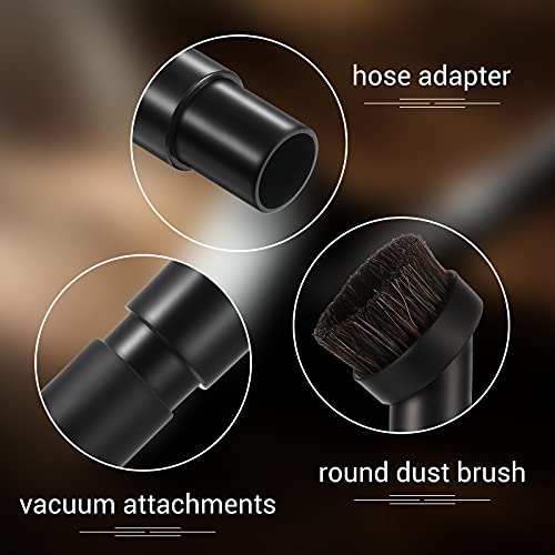 Vacuum Brush Attachment Round Dust Brush Vacuum Brush With 1-1/4 To 1-3/8 Inch Hose Adapter For 1.25 Inch Cleaner Vacuum Attachment Dust Brush Soft Bristle Replacement (Horsehair) #TOP5