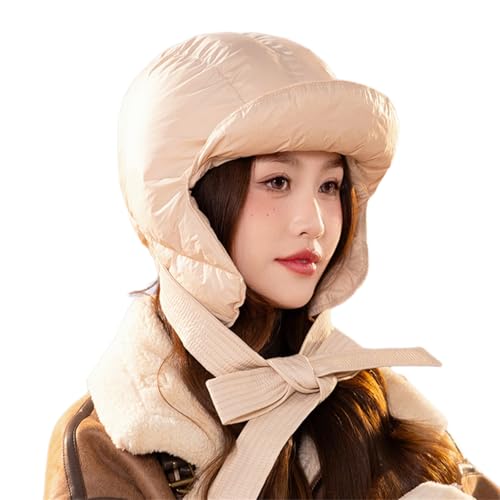 CAZSTYK Skiing Winter Hat Warm Earflap Hat Winter Thickening Cold Weather Accessory for Skiing and Hiking Fashionable Beige