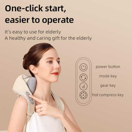 Electric Shiatsu Neck Massager with Heat for Parents and Elders