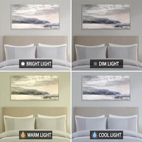 Madison Park The Moody Coast Wall Art Landscape Horizon, Hand Embelished Painting Framed Wall Décor, Entryway Decor Home Accent, Ready to Hang Bedroom Wall Decor, Blue/Pink, 45.9" W by Madison Park - Image 6