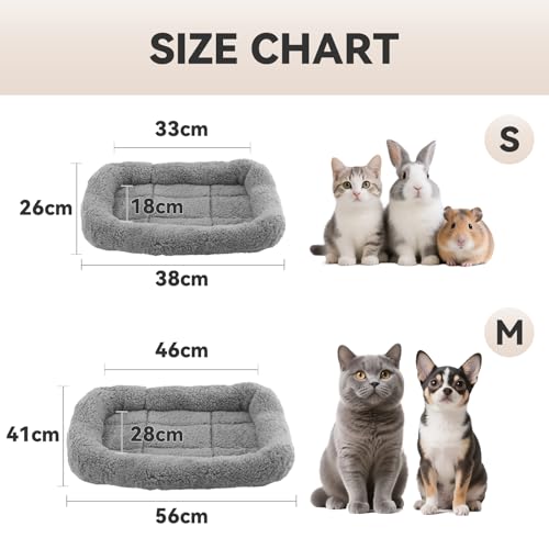 Namsan Cat Bed, Dog Bed, Soft Cat Cushion, Plush Heat Mat for Small Dogs/Cats/Rabbits, 42 cm x 28 cm, Grey - Image 4
