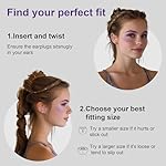 Purple Silicone In-Ear Ear Plugs, 2 Pack High Fidelity Ear Plugs for Concerts, Raves, Work, Musicians, 5 Pair Ear Tips in S/M/L, 18-25 dB Noise Cancelling - Image 4