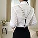 Wrjmzdcfdcf Women Pearl Suspenders Adjustable Elastic Braces Fashion Rhinestone Chain Y-Shape Suspender Belts for Lady, with 3 Metal Clips