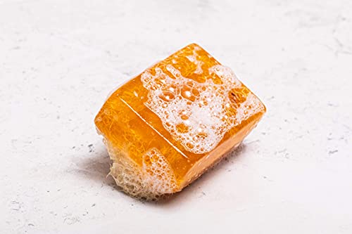 Sabun Co. Lemon Soap - Lemon Oil Loofah Soap - Natural, Handmade, Moisturizing, Exfoliating Luffa Soap | Face & Body Scrub Bar | For Dark Spots, Fine Lines, Athlete’s Foot [4.4 Oz - 125 Gr] #TOP4
