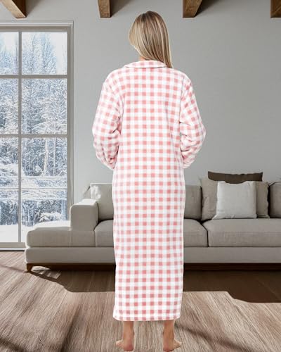 Image of Alexander Del Rossa Long Zip Up Robes, Plush Zipper Robes for Plus Size, Housecoats Zipper Front