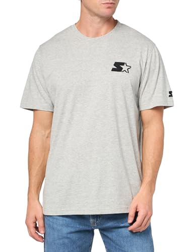 T-Shirt Graphique Starter en Coton avec Logo Brodé Haute Densité et Coupe Droite