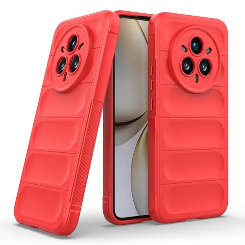 Image of amazon basics Back Case Cover for Realme 14 Pro Plus 5G | Compatible for Realme 14 Pro Plus 5G Back Case Cover | Liquid Silicon Magic with Camera Protection | Red