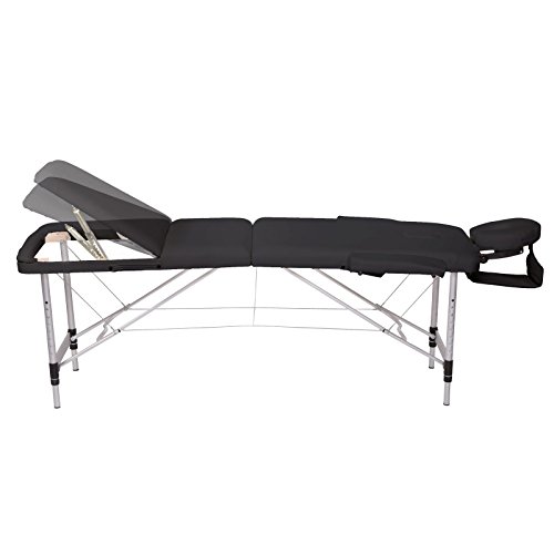 Preisvergleich Produktbild dibea MT00575, 3-Zonen Massagebank (Rückenlehne, Aluminiumgestell, höhenverstellbar, schwarz