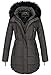 Produktbild Marikoo warme Damen Winter Jacke Winterjacke Parka Stepp Mantel lang B401 [B401-Moonshine-Anthraz-Gr.XL]