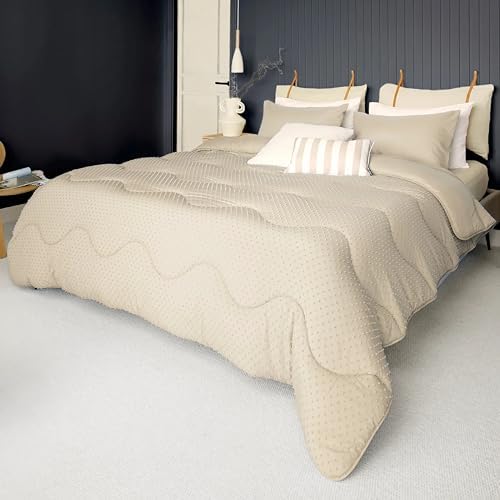 Night Lark - Coverless Duvet - 10.5 Tog - Double - Tufted Dots Collection - Luxury Bedding - Hypoallergenic - Machine Washable - Dusk Blue