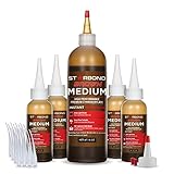 Starbond BR-150 Brown Medium, Premium Colored CA - Super Glue Kit with Extra Bottles, Caps, and Microtips, 16 oz. (for Woodworking, Filling Knots & Voids in Light Colored Wood) (Bulk Size)