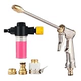 Hochdruck Metall Spritzpistole für Autowäsche & Garten - Robuste Gartenbrause mit Verstellbarem Wasserdruck - Reinigungspistole für Terrasse Boden & Pflanzen - ProfiSprühpistole mit Messing-Anschluss