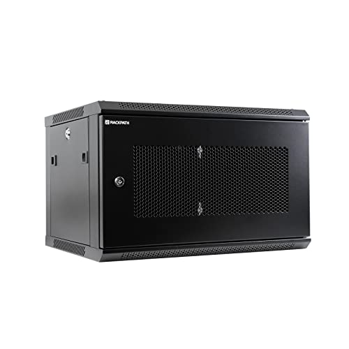 RackPath 6U Wall Mount Server Cabinet Network Rack Enclosure, Quiet Cooling Fan, Perforated Door, Black by RackPath - Used condition - US$72.65