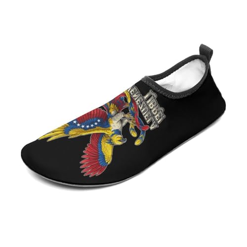 NUJTKAU Venezuela Libre Eagle Flag Water Shoes Quick Dry Water Sports Barefoot Shoes for Women Men Outdoor Beach Swimming 11/12men