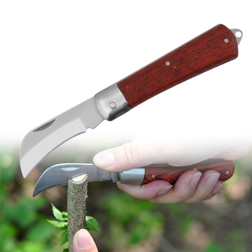 TUKNN Gartenhippe, Outdoor Garden Knife Multifunktionale Okuliermesser, Garten Taschenmesser, Hakenmesser, Garden Knife, Klappbares Taschenmesser, Outdoors Professionelles Okuliermesser, 1PC