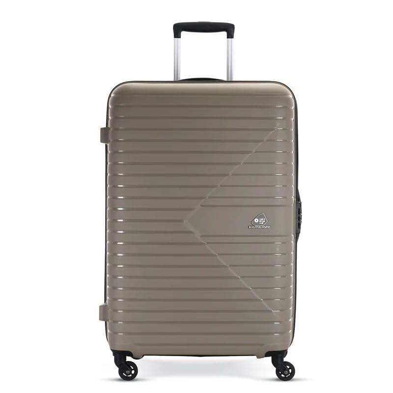 American Tourister Kamiliant Polypropylene 66 cms Grey Hardsided 4 Wheels Spinner Suitcase with TSA Lock Check-in Luggage,Medium (Timber Grey)
