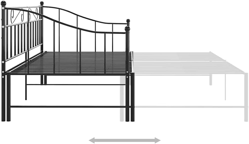 vidaXL Pull-Out Sofa Bed Frame fully extended, showing pull-out mechanism