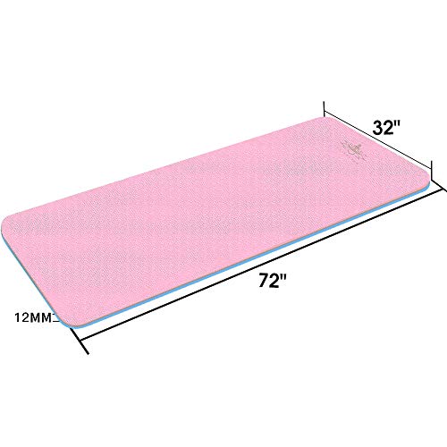 Hatha Yoga Extra Thick TPE Yoga Mat 72″x 32″ Thickness 1/2 Inch Eco