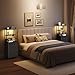 HOOBRO Tall Nightstand with Charging Station, LED Bedside Table with 3 Fabric Drawers and Open Shelves, USB-A, Type-C, 2 AC Outlets, Modern End Table for Bedroom, Black BB206UDBZ01