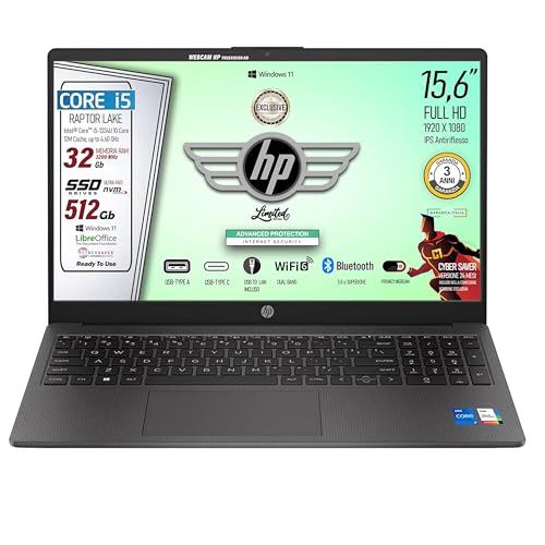 🚚 Ogni singolo prodotto nuovo prima della spedizione viene preconfigurato e riconfezionato Include Windows 11 Home 64-bit licenza ufficiale integrata nel bios HP, pacchetto Libre Office ed utility indispensabili, la durata della batteria varia in base al setup di configurazione ed all'utilizzo , che varia da 2,5 ore a max 6 ore. colore Black, misure 36cm, 26cm, 1.7 cm , peso 1,79 Kg