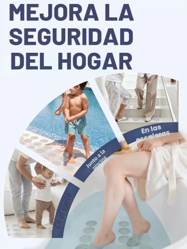 Miniatura 8 de Secopad Pegatinas Antideslizantes Para Bañera, 24 Piezas De Seguridad Bañeras Duchas Peldaños Adhesivos Con Raspador Transparente