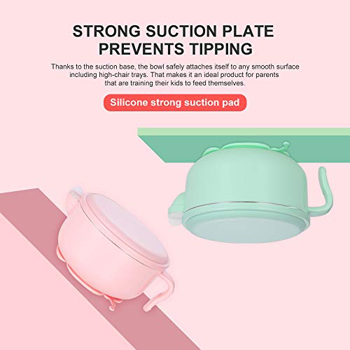 Children\'s Dinnerware Set, TOPBOOC Toddler Dinning Set,BPA Free Kids Tableware Include Bowl, Water Bottle, Suction Plate and Utensil Set Spoon and Fork(Green)