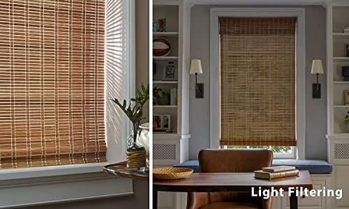 LazBlinds No Drill Cordless Bamboo Roman Shades, 38" W × 72" H, Brown by LazBlinds - Used condition - Image 4