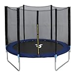 CHARLES BENTLEY Monster, Children's, 8ft Trampoline, with Safety Net Enclosure, Foam Padding, Galvanised Steel Frame, Sports, Gymnastics, Outdoor Play, Family, Kids, Enclosure Poles (244x244x200cm)