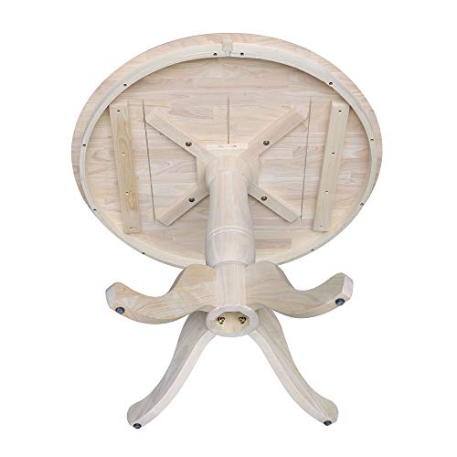 International Concepts 36" Round Top Pedestal Dining Table, Unfinished #TOP3