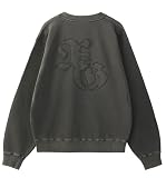 [X-girl] ロゴパッチピグメントダイドクルーネックスウェットトップ LOGO PATCH PIGMENT DYED CREWNECK SWEAT TOP 105253012014 BLACK M