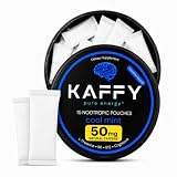 Kaffy 15 Count Nootropic Caffeine Pouches with Cognizin & L-Theanine, 50mg Natural Caffeine Per Pouch, Nicotine-Free Energy & Focus Pouches, Coffee Alternative for Work, Travel & Daily Use, Cool Mint