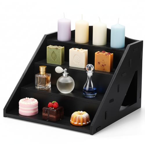 Jetec 4 Tier Wood Cupcake Display Stands Retail Wooden Craft