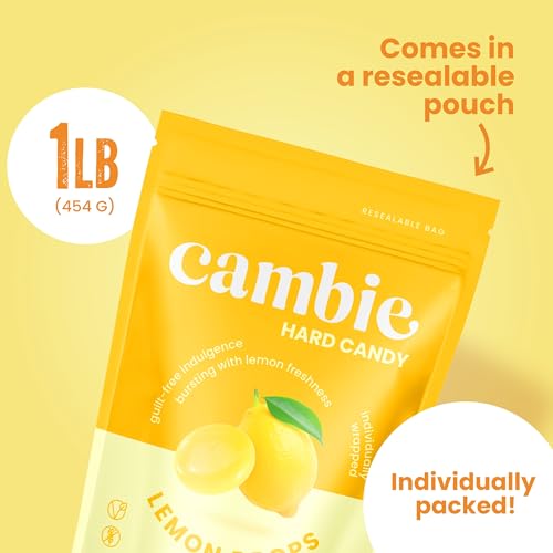 Image of Cambie Sugar Free Lemon Drops Hard Candy Individually Wrapped - 1 lb