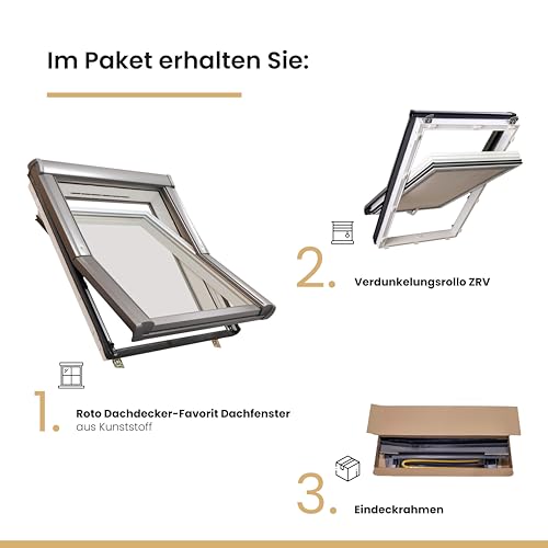 Roto Dachfenster Komplettpaket Sunblock mit Verdunkelungsrollo