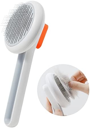PETKIT Pet Grooming Brush Comb, Self Cleaning Slicker Brushes for Dogs Cats with Long and Short Hair, Supple Stainless Steel Bristles Quick Cleaning of the Brush to Remove Tangles Dead Undercoat