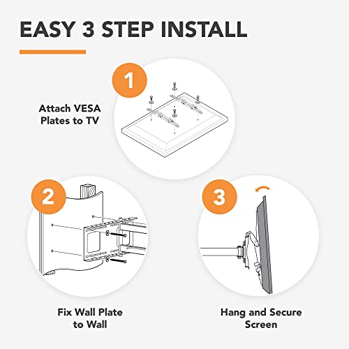 AVF Swift Mount Steel Multi Position TV Wall Mount for 37\" to 80\" TVs - Black