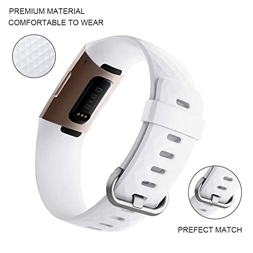 FunBand Strap Compatible with Fitbit Charge 3/Charge 4 Strap Bands,Classic Edition Soft Silicone Sport Adjustable Replacement Accessory Bracelet Straps Compatible with Fitbit Charge 3/Charge 4 - Image 2