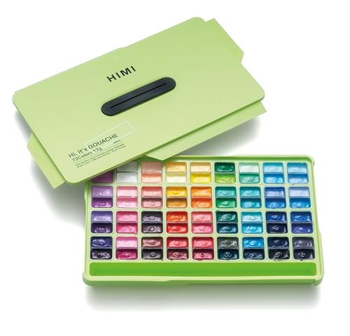 Juego de gouache de 72 colores HIMI caja verde manzana: suministros de pintura para aficionados 3